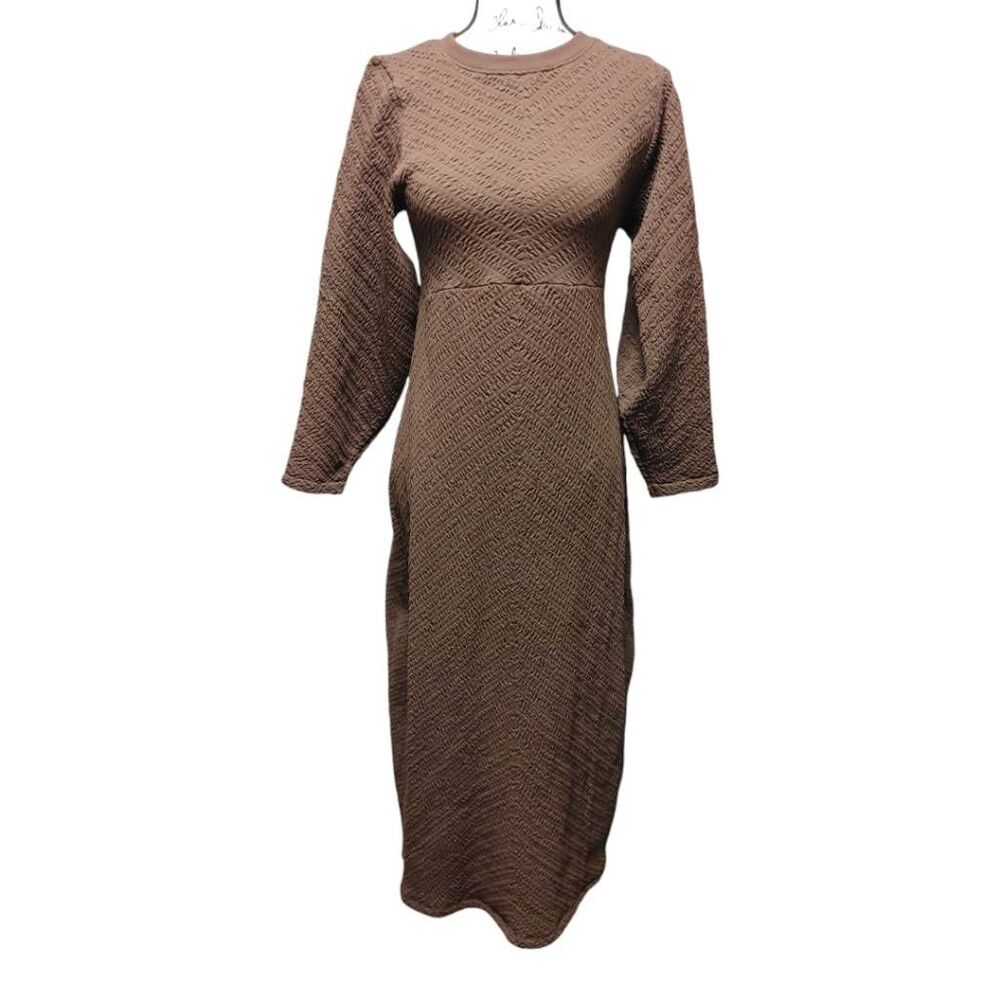 Free People Gabby Seamless Midi Dress Brown Sz M/L - Picture 3 of 6
